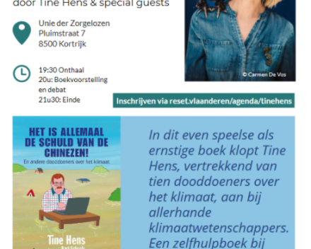 Boekvoorstelling Tine Hens - 21/10/21 - "Het is allemaal de schuld van de chinezen"